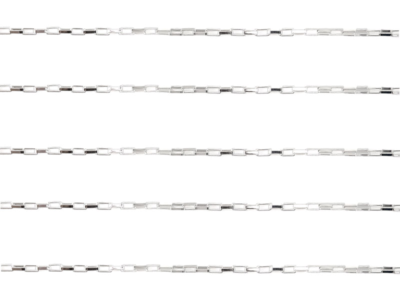 Sterling Silver Long Box Chain 3mm x 1.4mm  ~ by the Foot