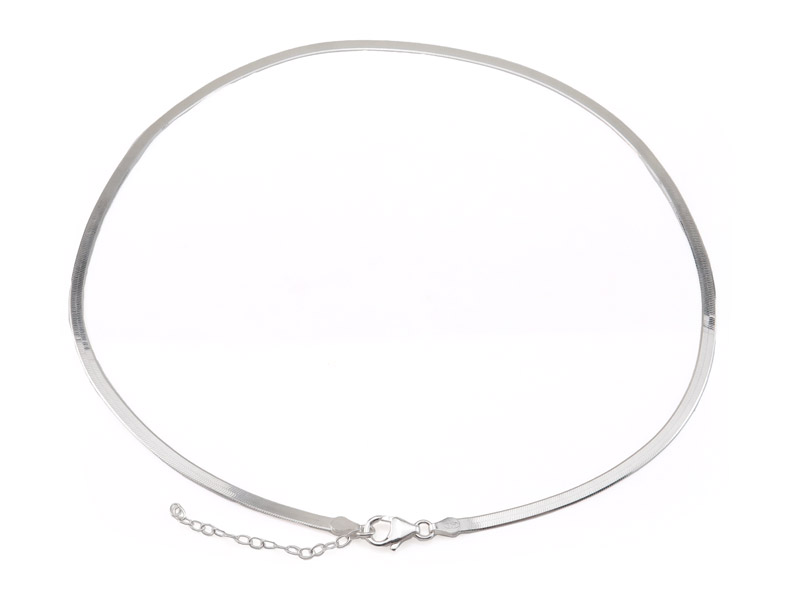 Silver Herringbone Necklace – ioolajewelry