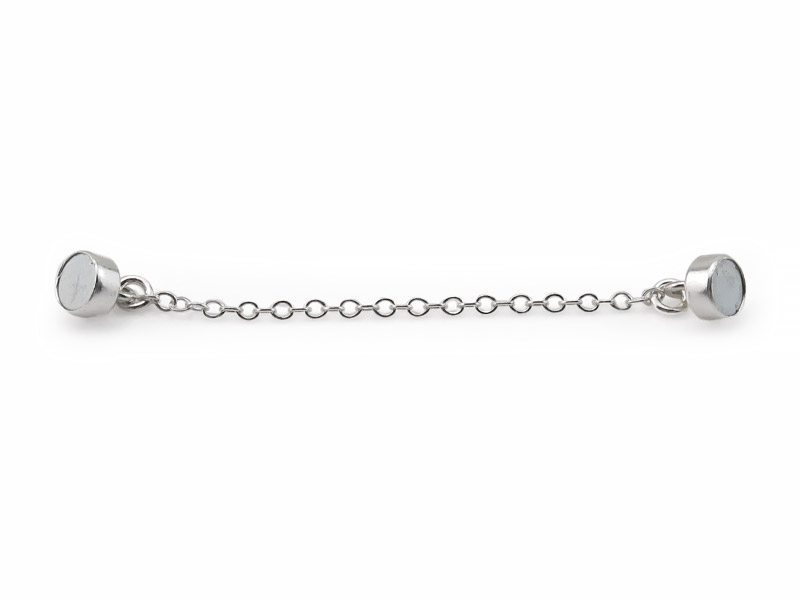 Sterling Silver Magnetic Clasp with Safety Chain