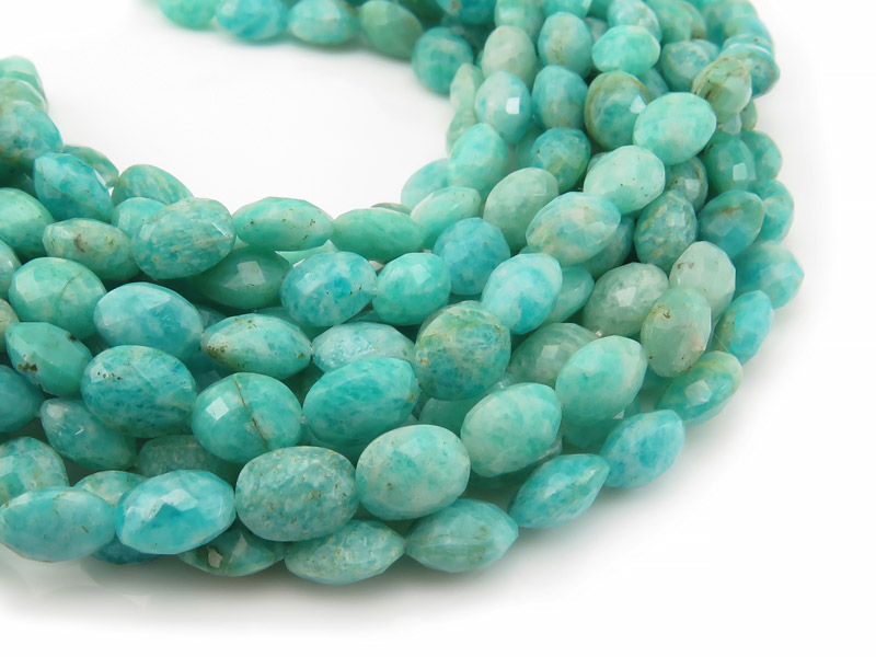 AA Amazonite Faceted Oval Beads 7.5-8mm ~ 15.5'' Strand