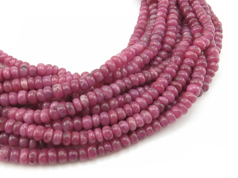 AA Ruby Smooth Rondelle Beads ~ Various Sizes ~ 15.5'' Strand