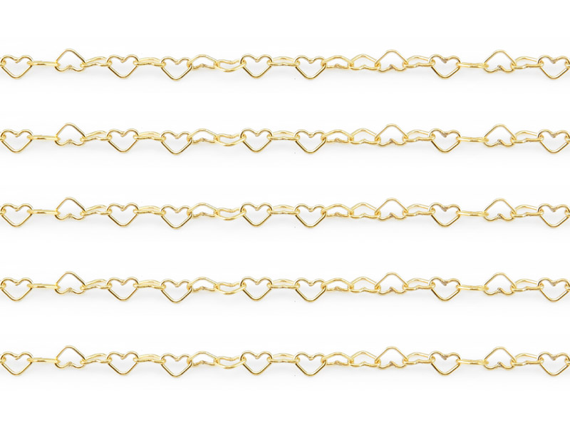 Gold Filled Heart Chain 4mm x 2.75mm ~ by the Foot