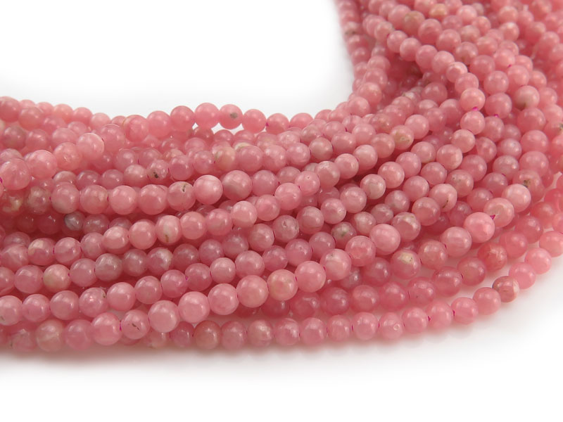 Rhodochrosite Smooth Round Beads 3mm ~ 15.5'' Strand