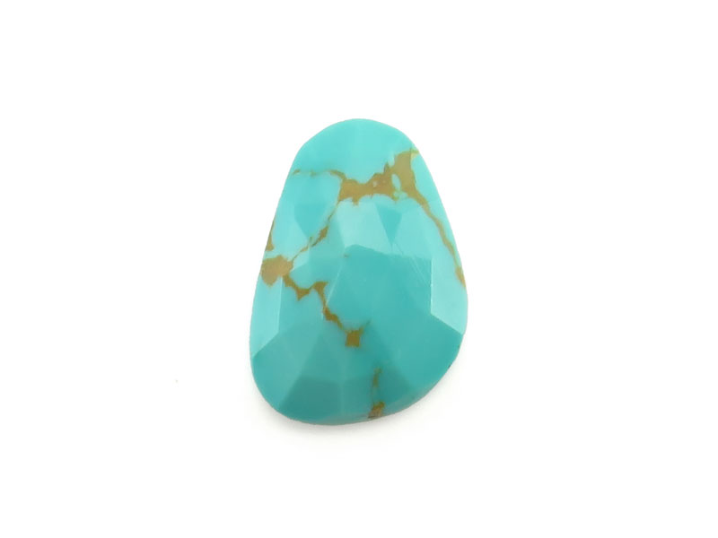 Golden Spiderweb Turquoise Rose Cut Slice 20.75mm