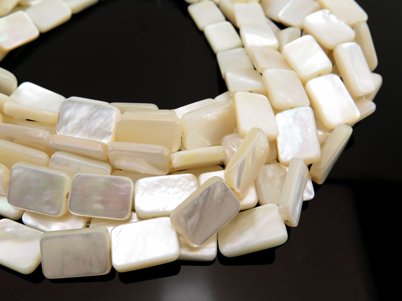 Mother of Pearl Rectangular Beads ~ Various Sizes ~ 16'' Strand