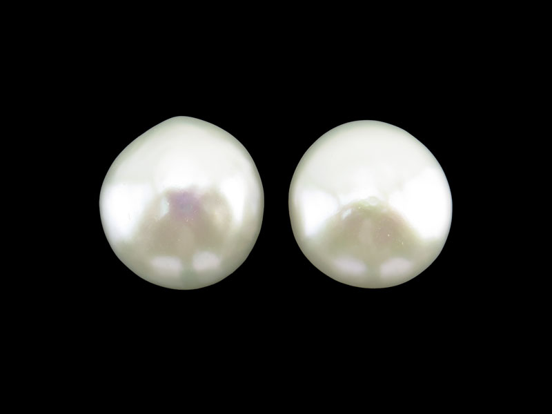 Freshwater Pearl Coin 13-14mm ~ Undrilled ~ PAIR