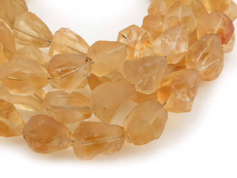 Citrine Faceted Rough Nugget Beads 11-12mm ~ 8'' Strand