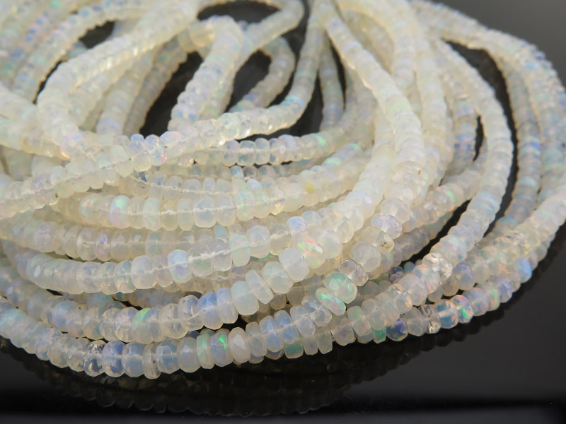 AA Ethiopian Opal Micro Faceted Rondelle Beads 4-5mm ~ 17'' Strand