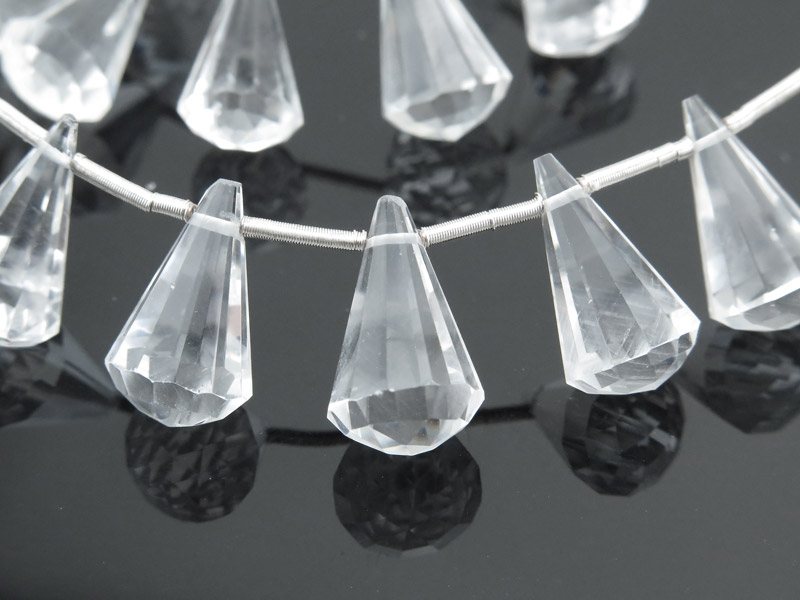 AAA Crystal Quartz Chandelier Cut Briolettes 13-14mm ~ 7.5'' Strand