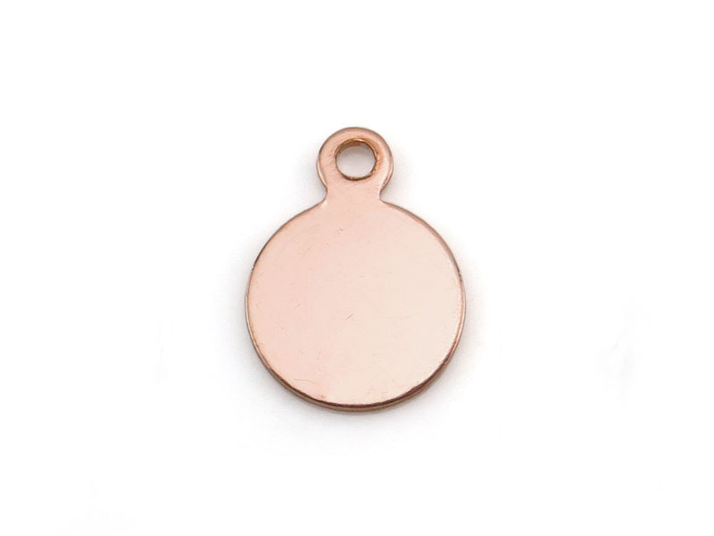 Rose Gold Filled Round Tag 7.5mm ~ Optional Engraving
