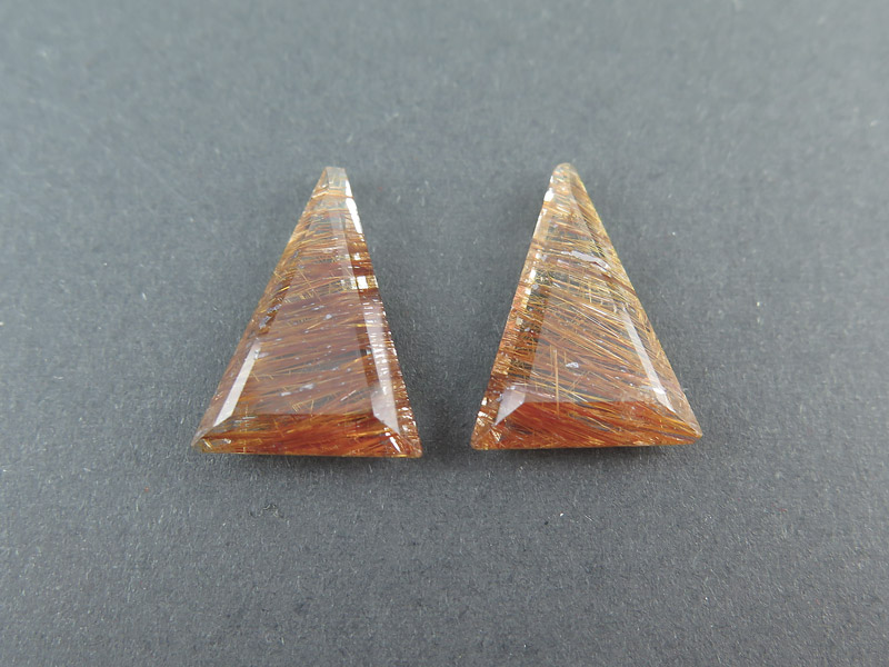 Fair Mined Copper Rutilated Quartz Freeform Gemstone 18.25mm ~ PAIR