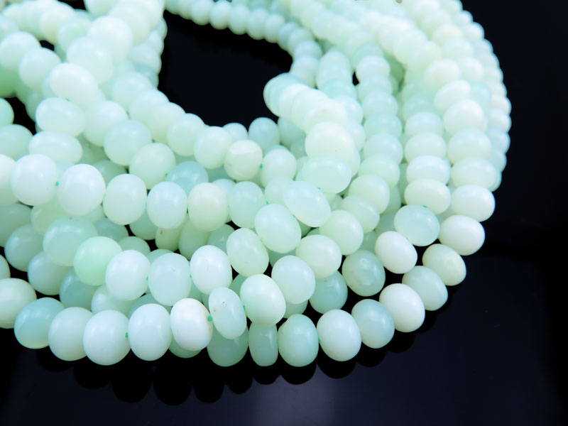 AA+ Green Opal Smooth Rondelles 5-8mm ~ 16'' Strand