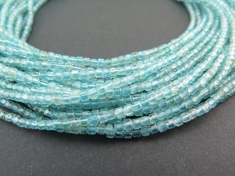 AA+ Blue Apatite Faceted Cube Beads 2mm ~ 15.5'' Strand