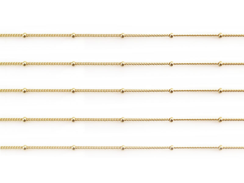 Gold Filled Satellite Chain 1.5 x 1mm (16mm ball spacing) ~ by the Foot