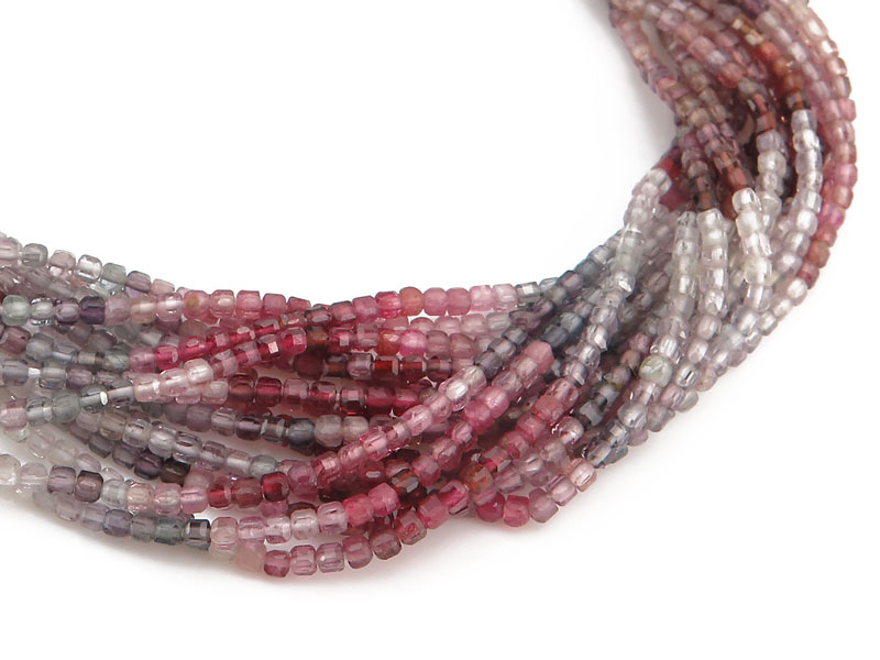 AA+ Multi Spinel Faceted Cube Beads 2mm ~ 12.5'' Strand