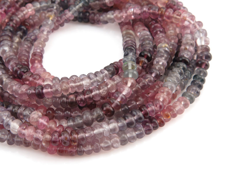 AA+ Multi Spinel Smooth Rondelles 3.5-4.75mm ~ 16.5'' Strand