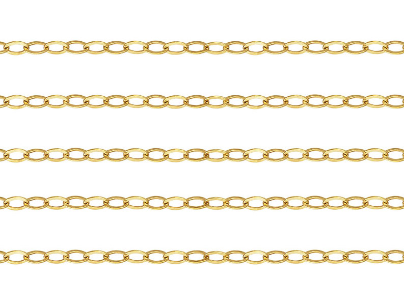 Gold Filled Flat Cable Chain 2 x 1.5mm ~ by the Foot