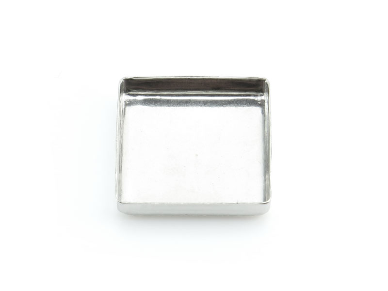 Sterling Silver Square Bezel Cup Setting 14mm