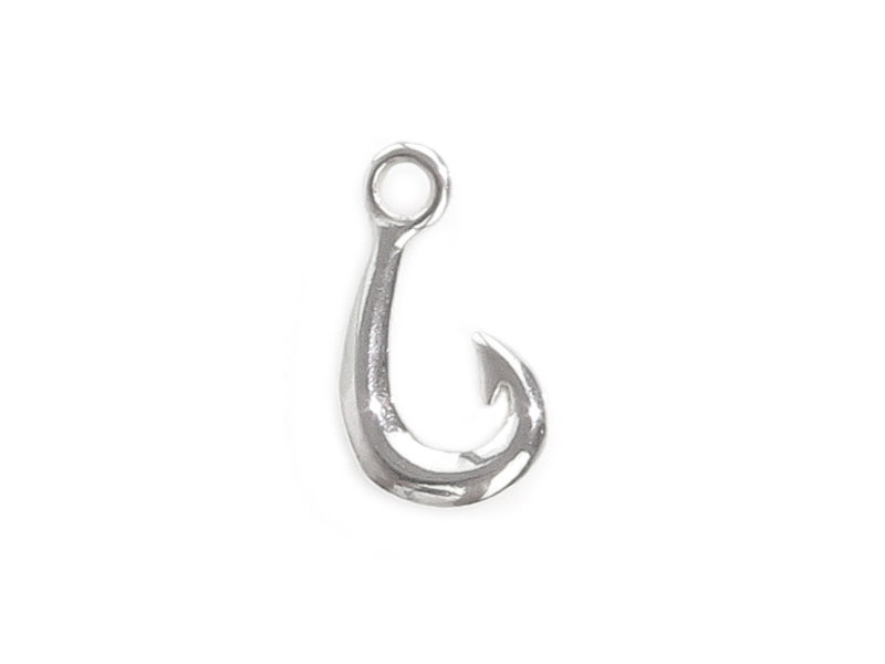 Sterling Silver Fish Hook Charm 10mm