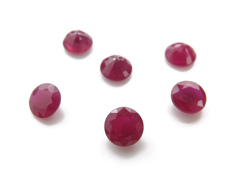 Ruby Faceted Round ~ Various Sizes