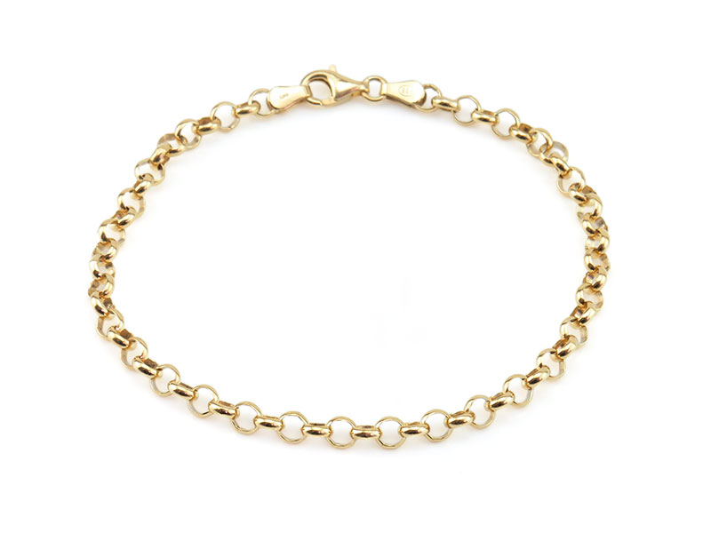 Gold Vermeil Belcher Chain Bracelet ~ 7.5''