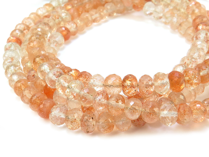 AAA Oregon Sunstone Micro-Faceted Rondelles Various Sizes
