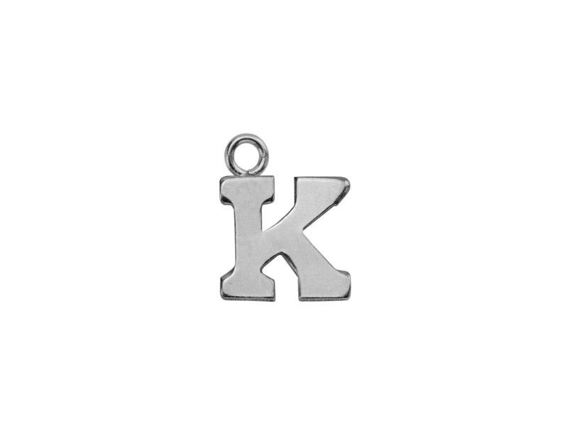 Vintage Sterling Silver ‘K’ Alphabet Charm – Cubic Zirconia, 925, Unbranded – Pandora Pouch Included