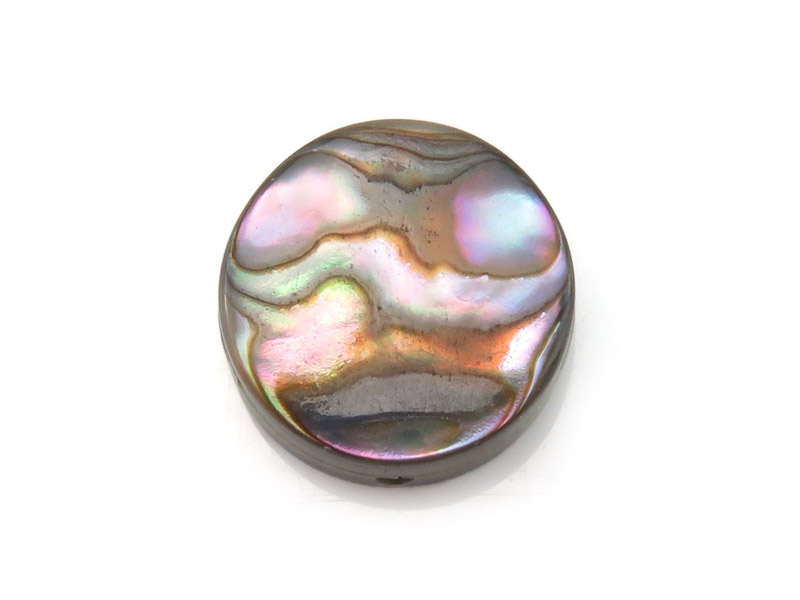Abalone Shell Flat Disc Bead 10mm SINGLE