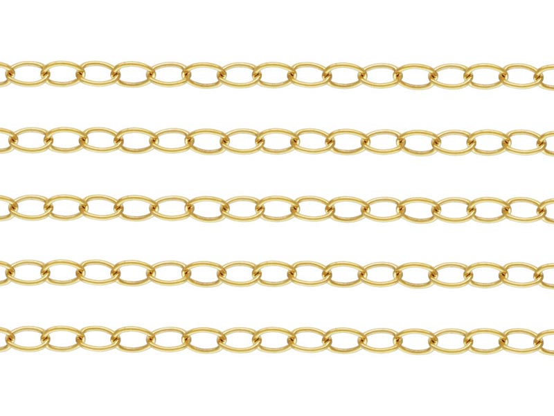 Gold Filled Cable Chain 3 x 2.2mm ~ by the Foot