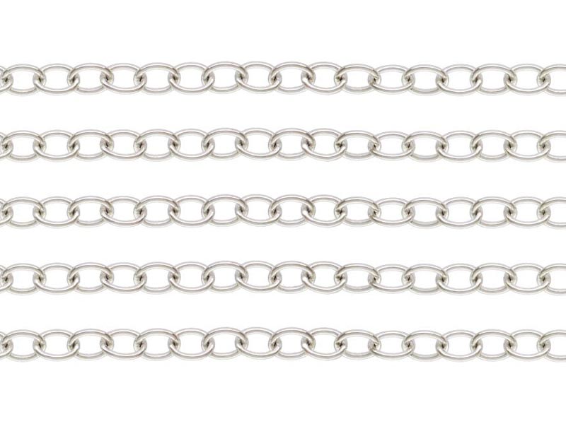 Sterling Silver Cable Chain 3.25 x 2.5mm ~ Offcuts