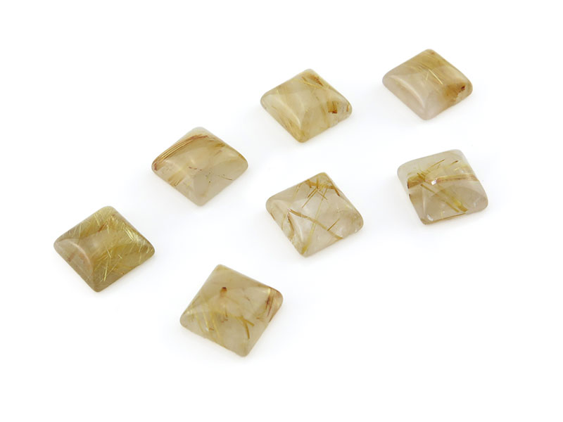 Square Quartz Cod Golden Rutilated Quartz Square Cabochon 10mm x 10mm