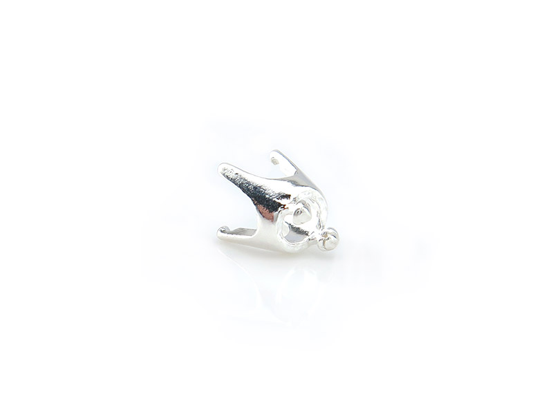 Pre-Notched Round 5mm Prong Mount Dangle Setting - 925 Sterling Silver Pendant/Earring Finding (Blank)