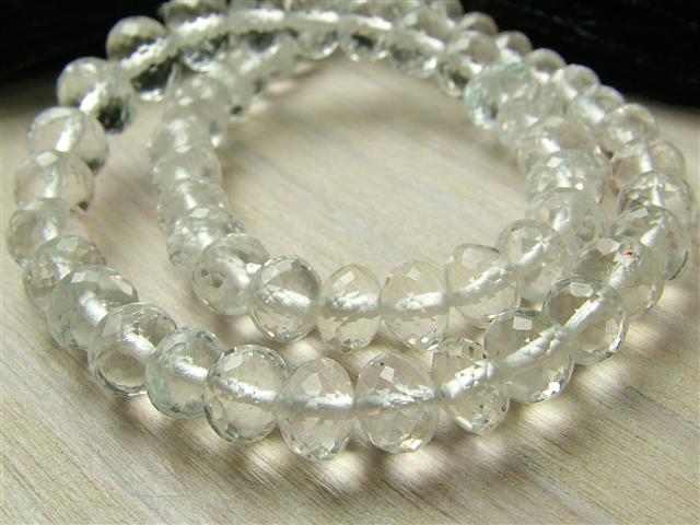 AAA White Topaz Micro Faceted Rondelles ~ Various Sizes ~ 8.25'' Strand