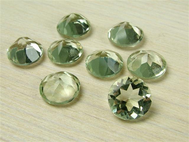 Green Amethyst Faceted Round ~ Various Sizes
