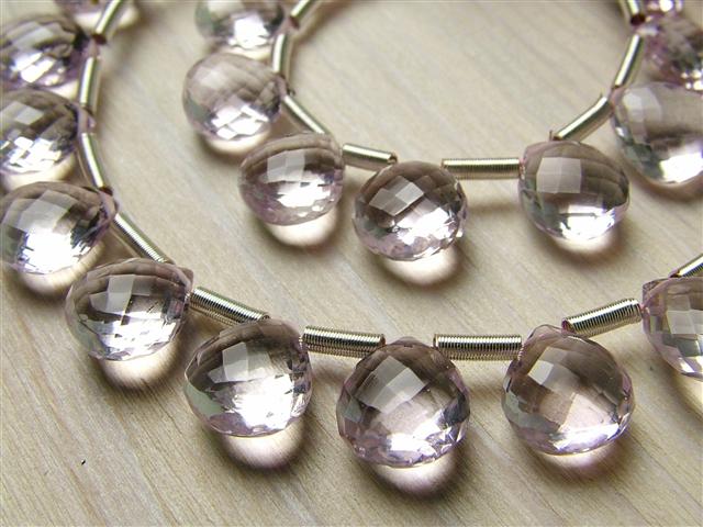 AAA Pink Amethyst Faceted Heart Briolettes ~ Various Sizes