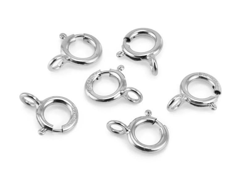 Sterling Silver Spring Ring Clasp w/Closed Ring 5mm
