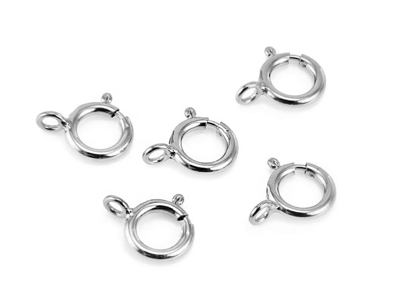 Sterling Silver Spring Ring Clasp w/Closed Ring 6mm