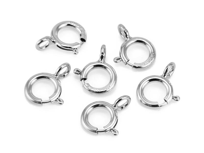 Sterling Silver Spring Ring Clasp w/Open Ring 5mm