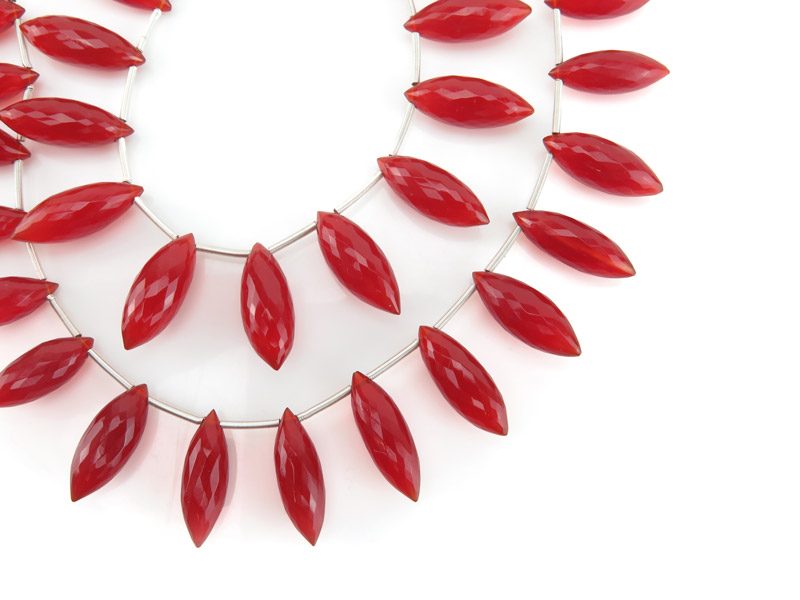 AAA Carnelian Faceted Dew Drop Briolettes 17-19mm