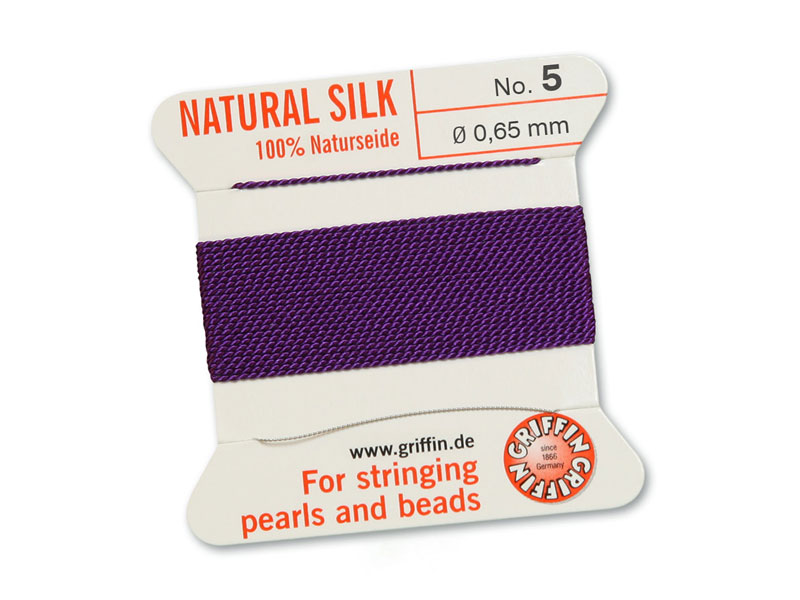 Griffin Silk Beading Thread & Needle ~ Size 5 ~ Amethyst