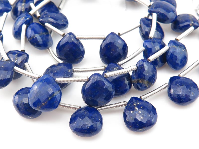 AAA Lapis Lazuli Micro-Faceted Heart Briolettes ~ Various Sizes