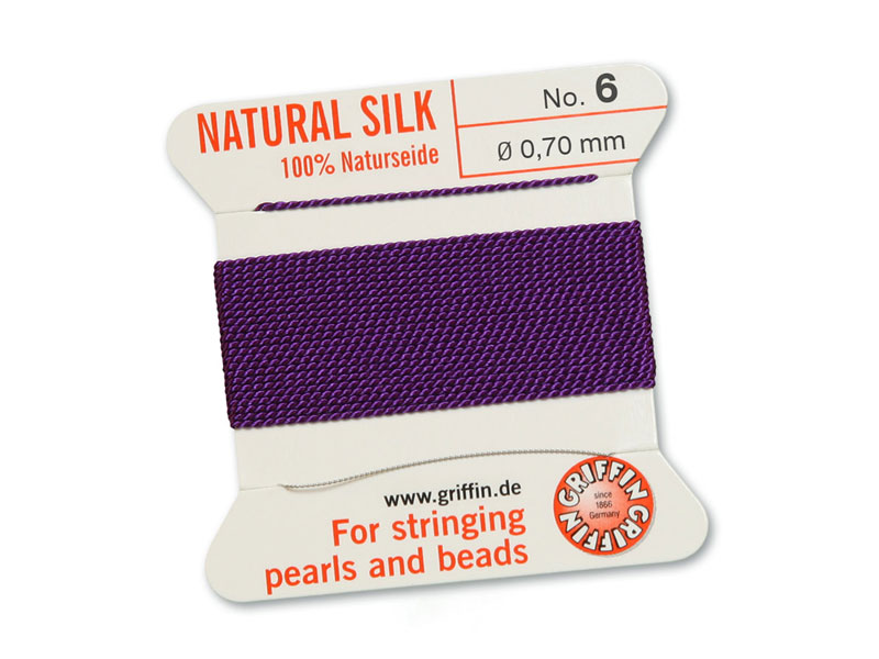 Griffin Silk Beading Thread & Needle ~ Size 6 ~ Amethyst