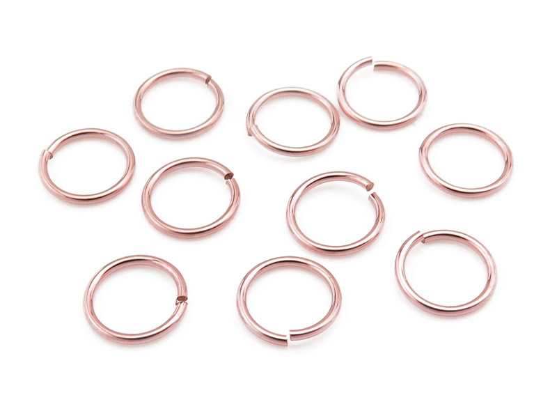 Rose Gold Filled Open Jump Ring 6mm ~ 22ga ~ Pack of 10