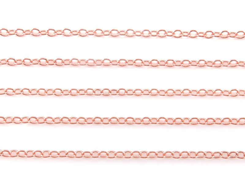 Rose Gold Filled Cable Chain 2 x 1.6mm ~ by the Foot