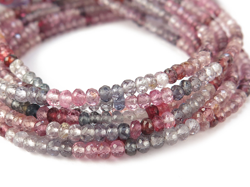 AA+ Multi Spinel Micro-Faceted Rondelles ~ Various Sizes