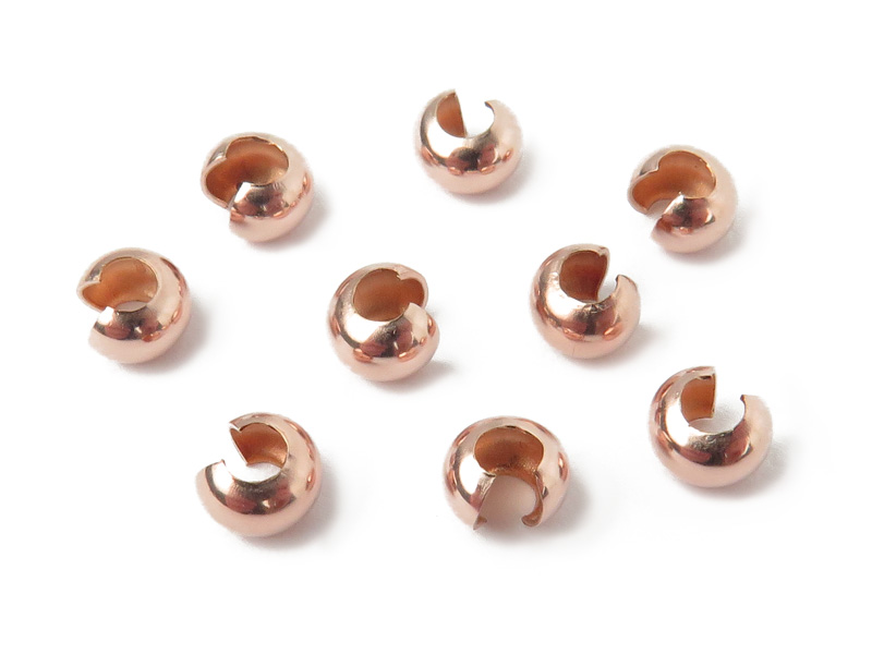 Rose Gold Filled Crimp Cover 4mm