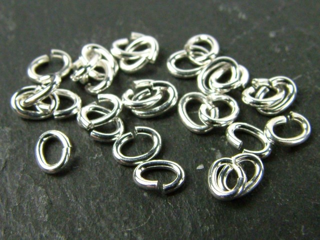 Sterling Silver Oval Open Jump Ring 4.5mm ~ 22ga ~ Pack of 20
