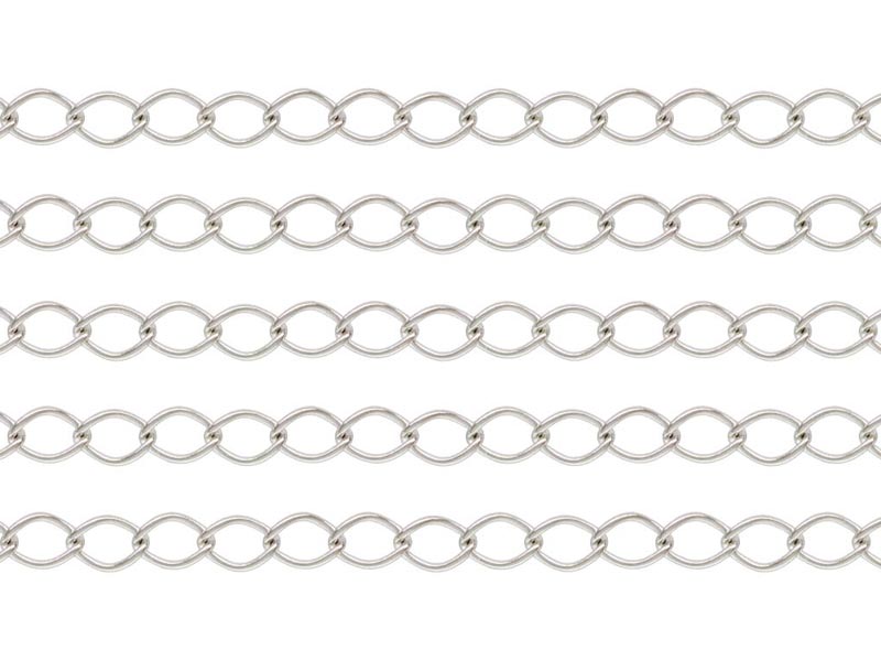 Sterling Silver Curb Chain 4 x 2.75mm ~ by the Foot