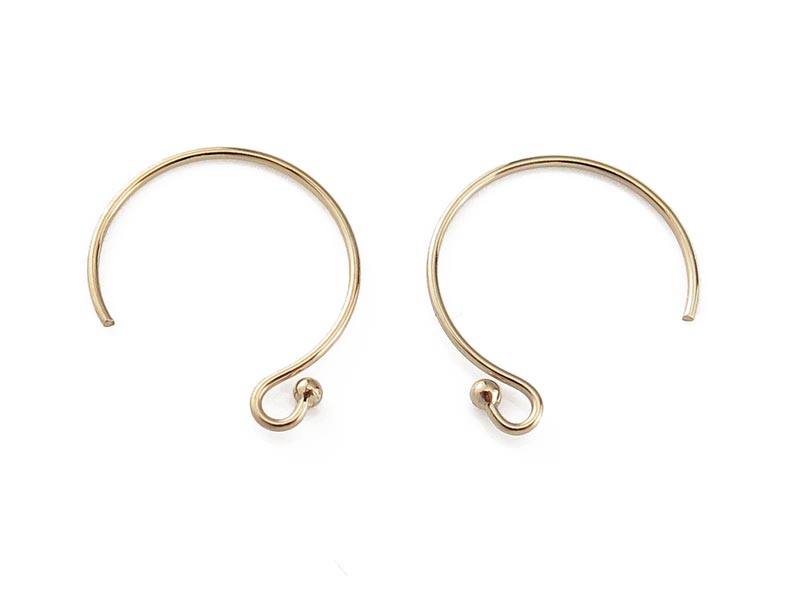 Gold Filled Ball End Circle Ear Wire ~ PAIR
