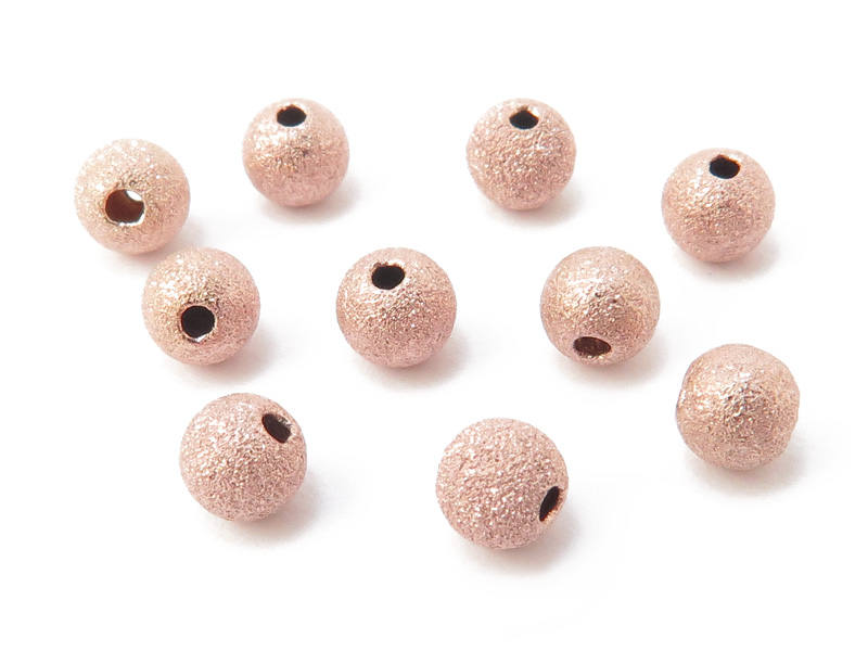 Rose Gold Filled Stardust Round Bead 4mm ~ Pack of 10